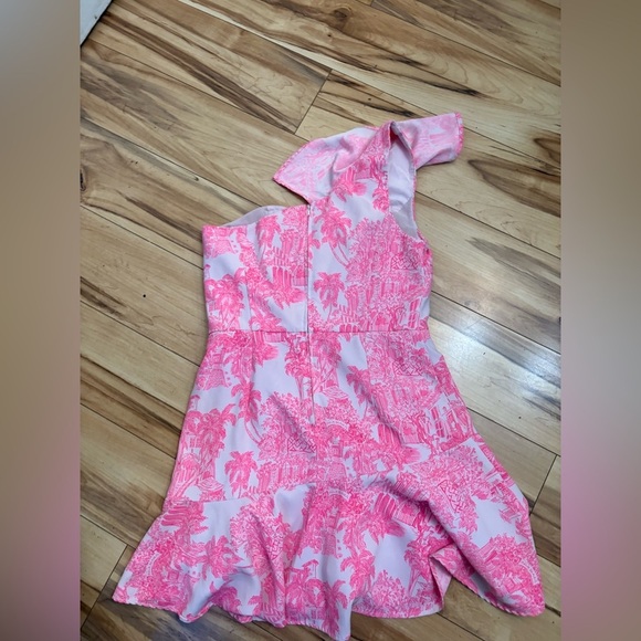 Lilly Pulitzer Ariana One-Shoulder romper bright pink - Picture 5 of 6